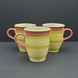 Pfaltzgraff Secrets of Pistoulet Mugs Jana Kolpen Red Handle Red Ring Coffee Mug